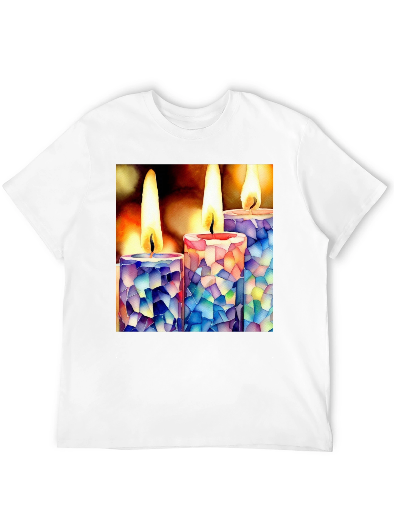 Mosaic Candle T-Shirt: Unique Artistic Design