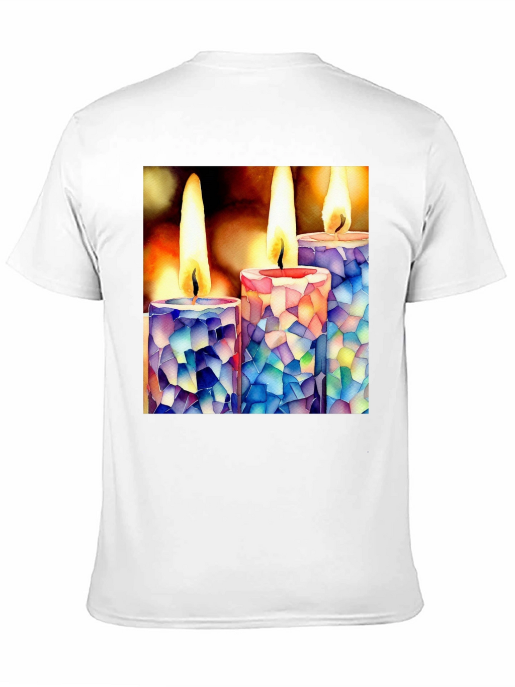 Mosaic Candle T-Shirt: Unique Artistic Design