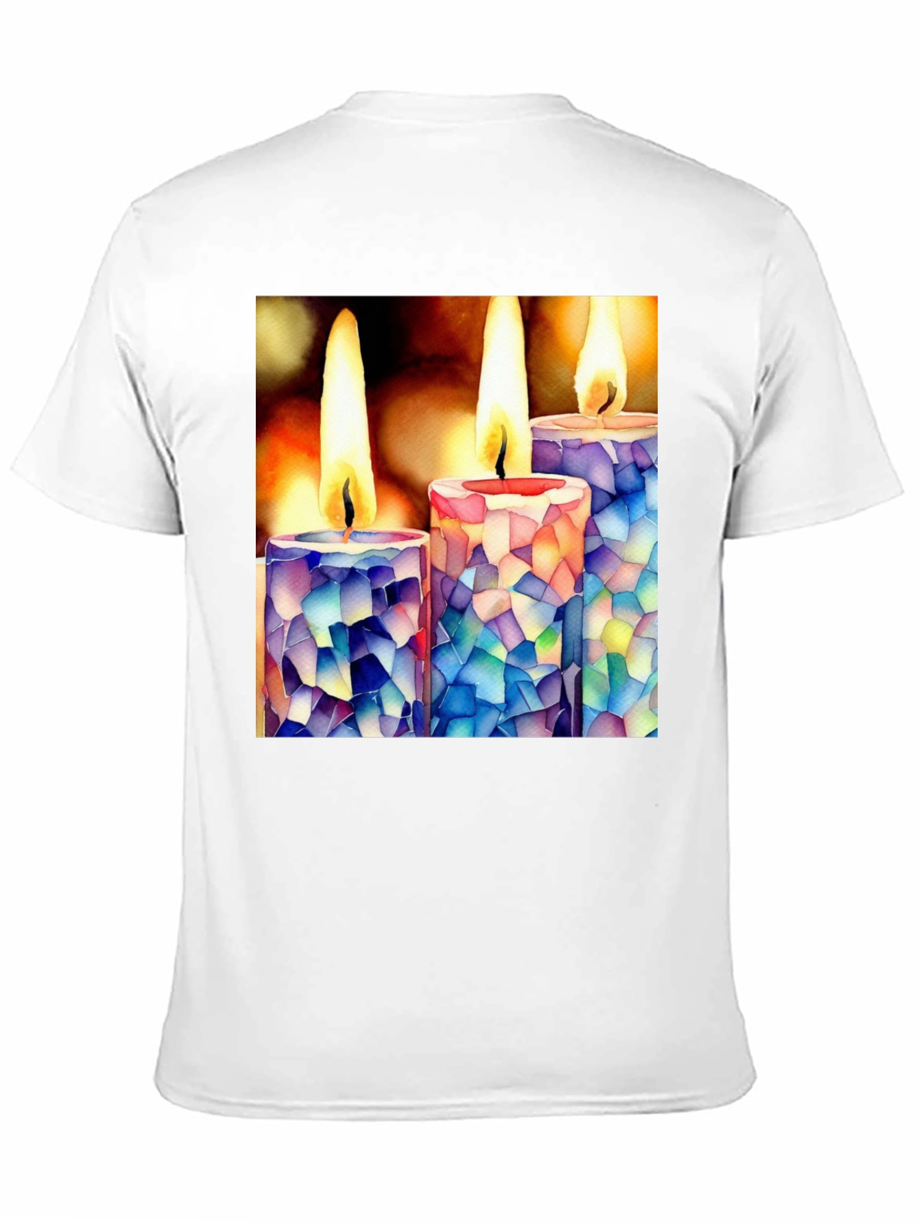 Mosaic Candle T-Shirt: Unique Artistic Design