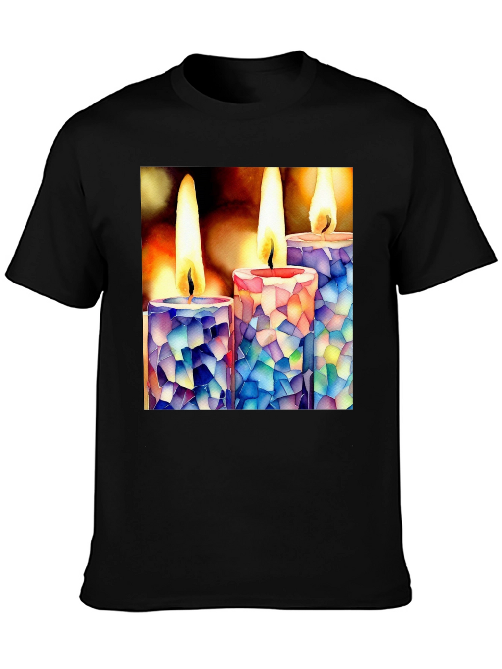 Mosaic Candle T-Shirt: Unique Artistic Design