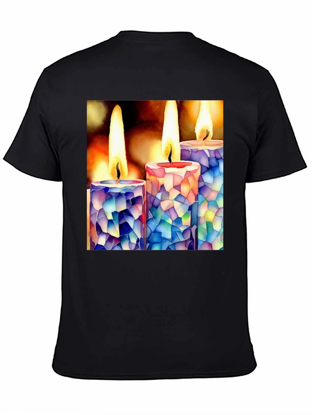 Mosaic Candle T-Shirt: Unique Artistic Design