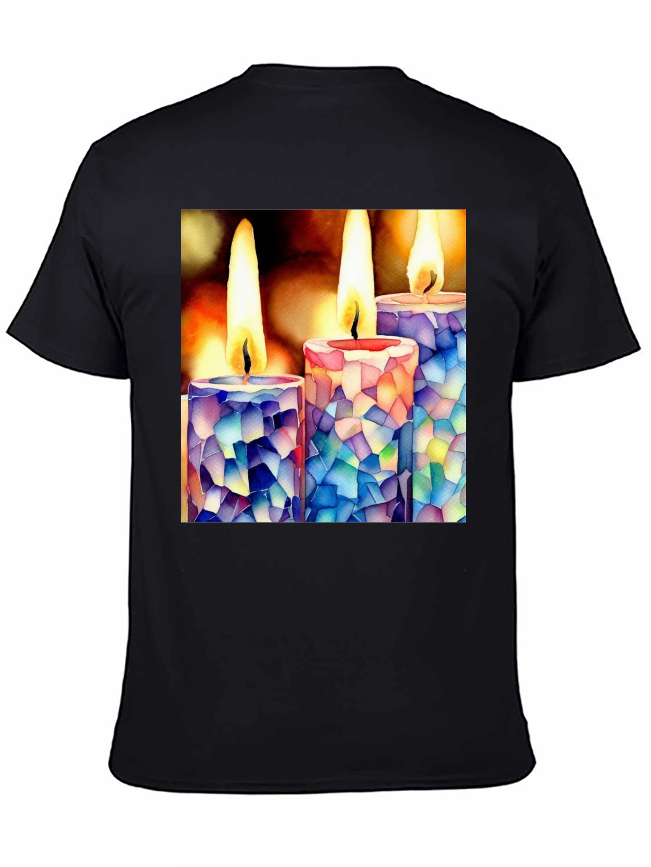 Mosaic Candle T-Shirt: Unique Artistic Design