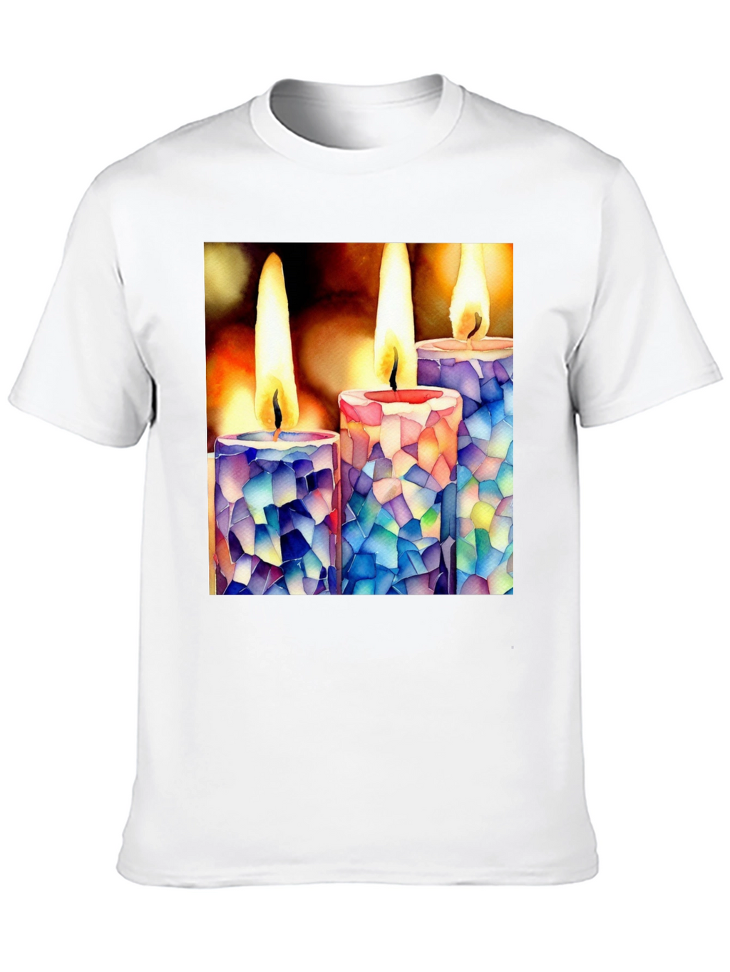 Mosaic Candle T-Shirt: Unique Artistic Design