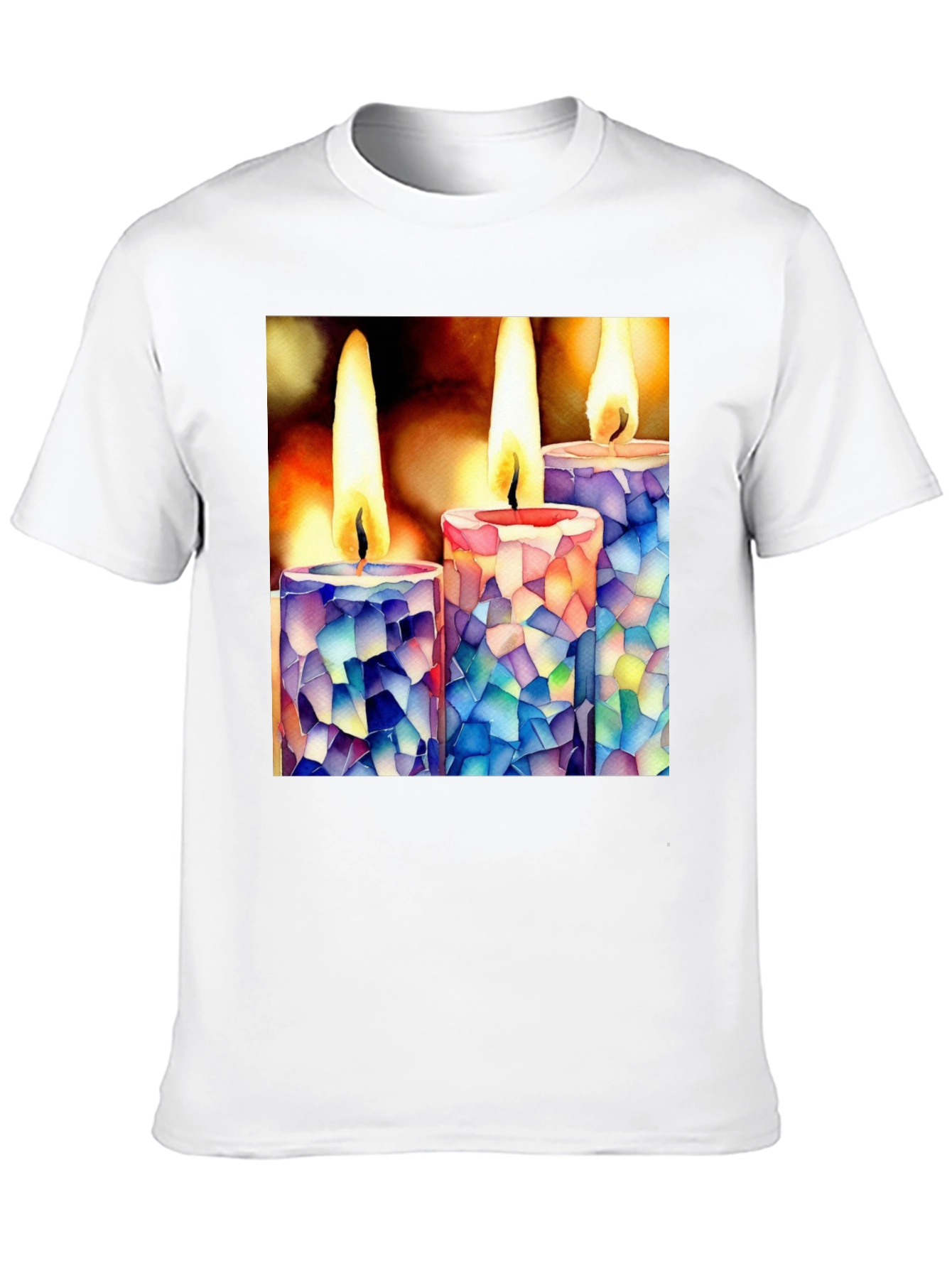 Mosaic Candle T-Shirt: Unique Artistic Design