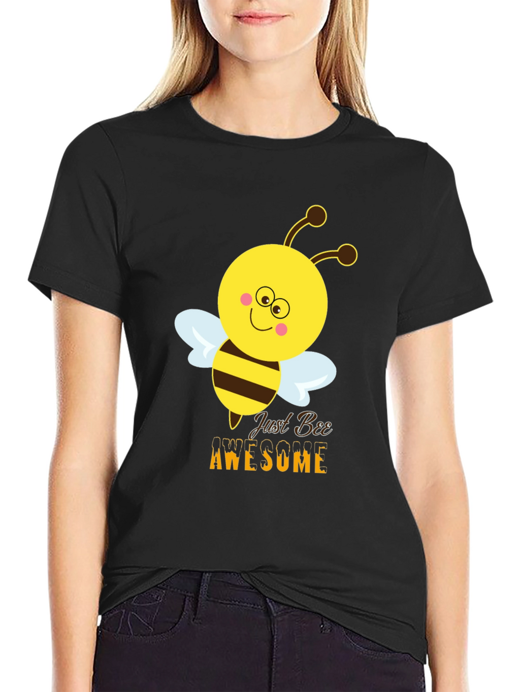 Just Bee Awesome Graphic Tee - Black