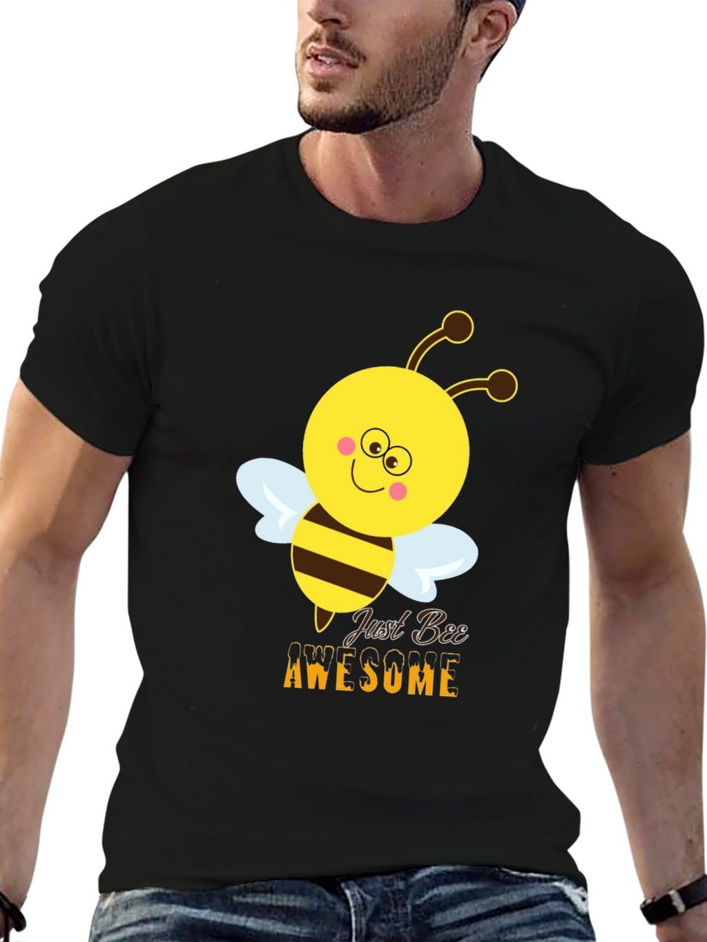 Just Bee Awesome Graphic Tee - Black