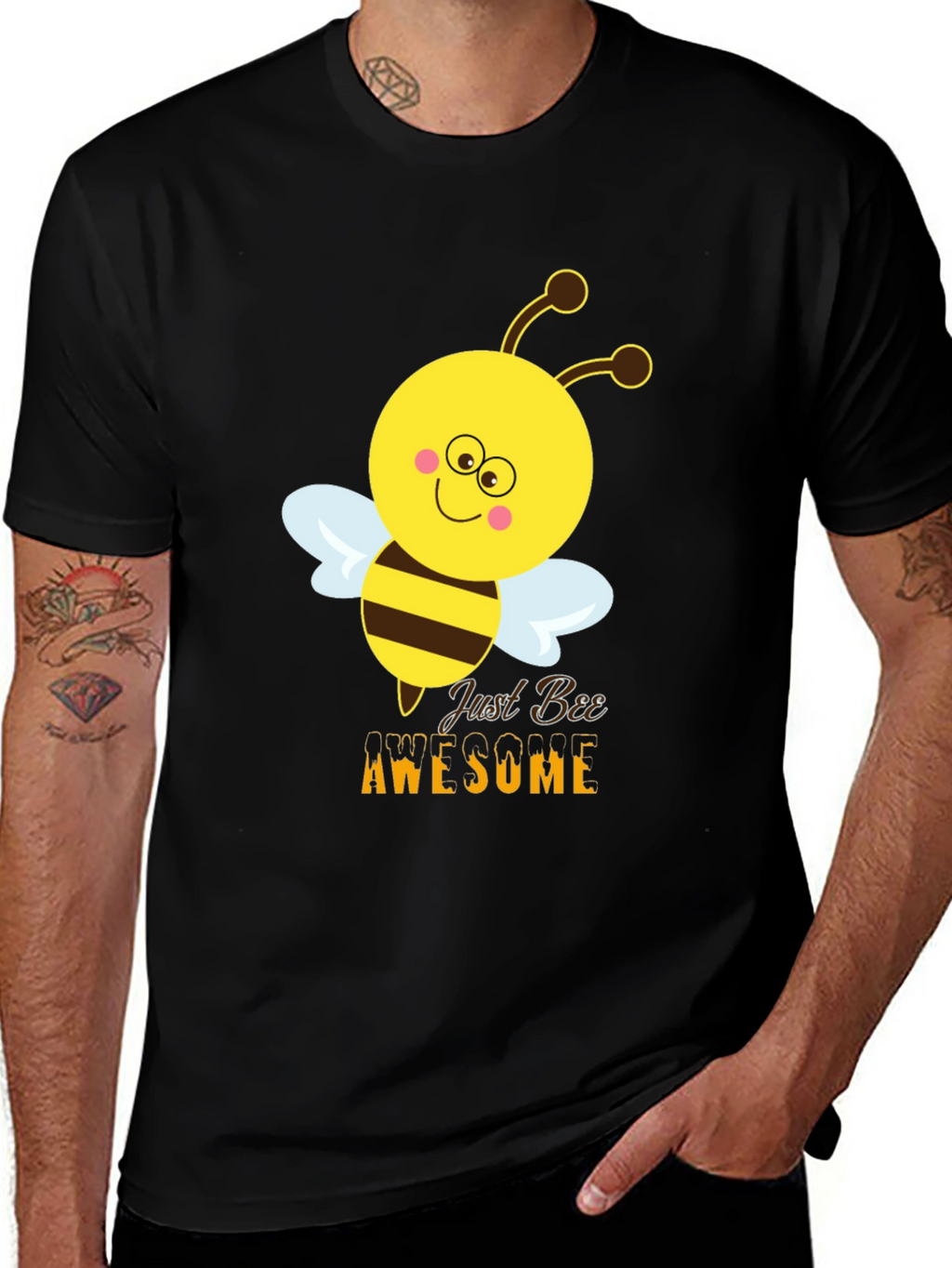 Just Bee Awesome Graphic Tee - Black