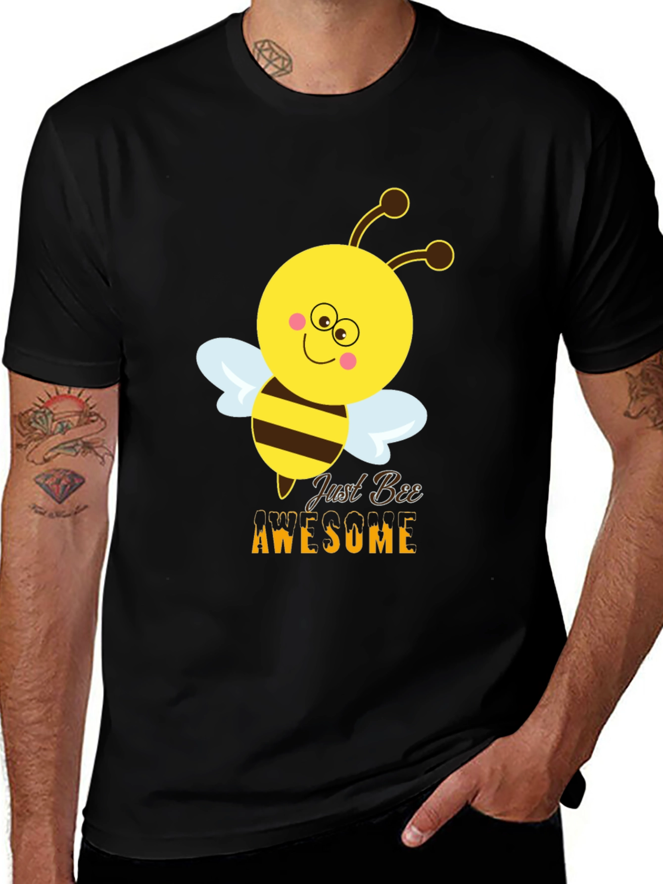 Just Bee Awesome Graphic Tee - Black