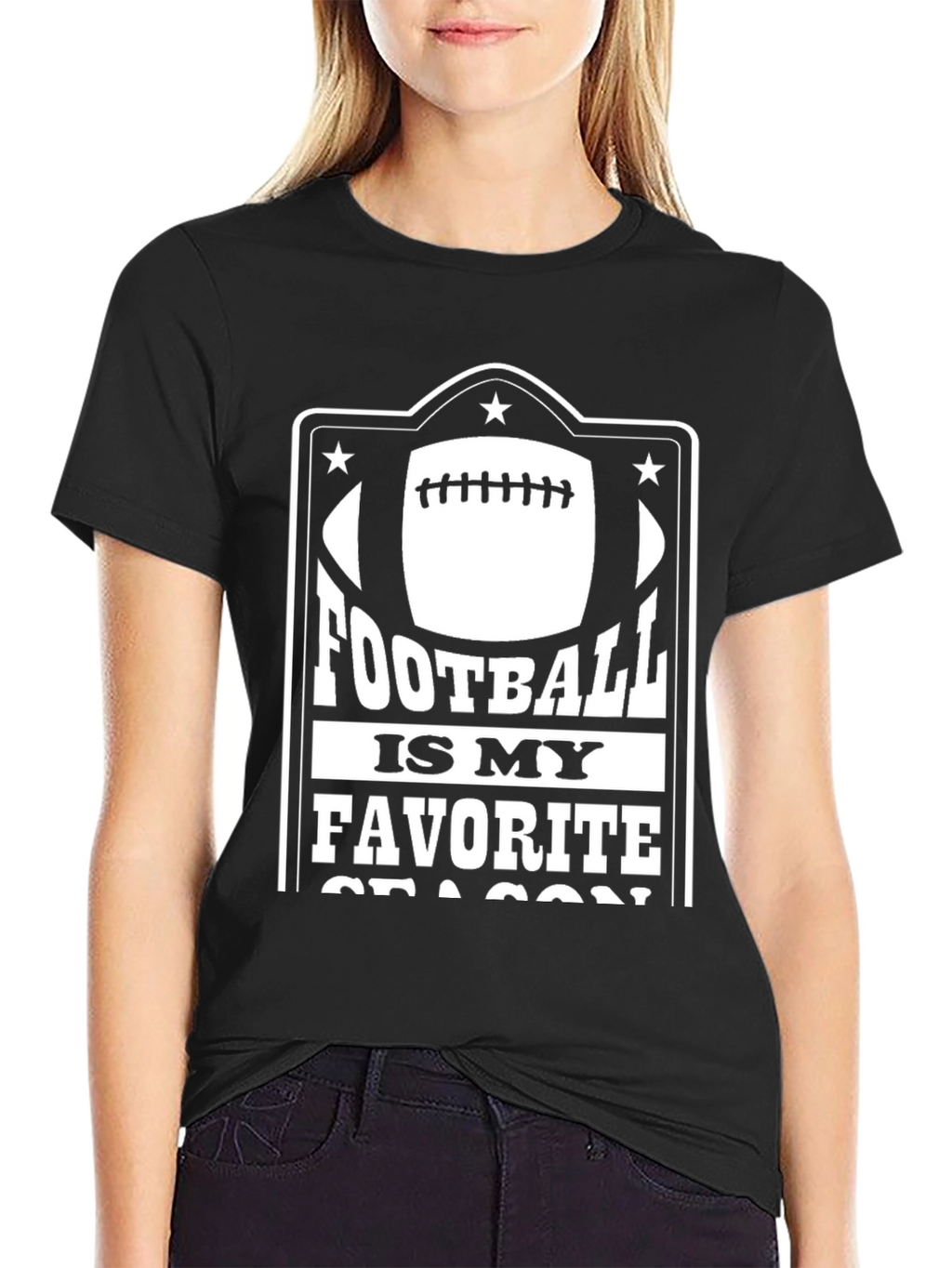 Football Is My Favorite Season Black T-Shirt