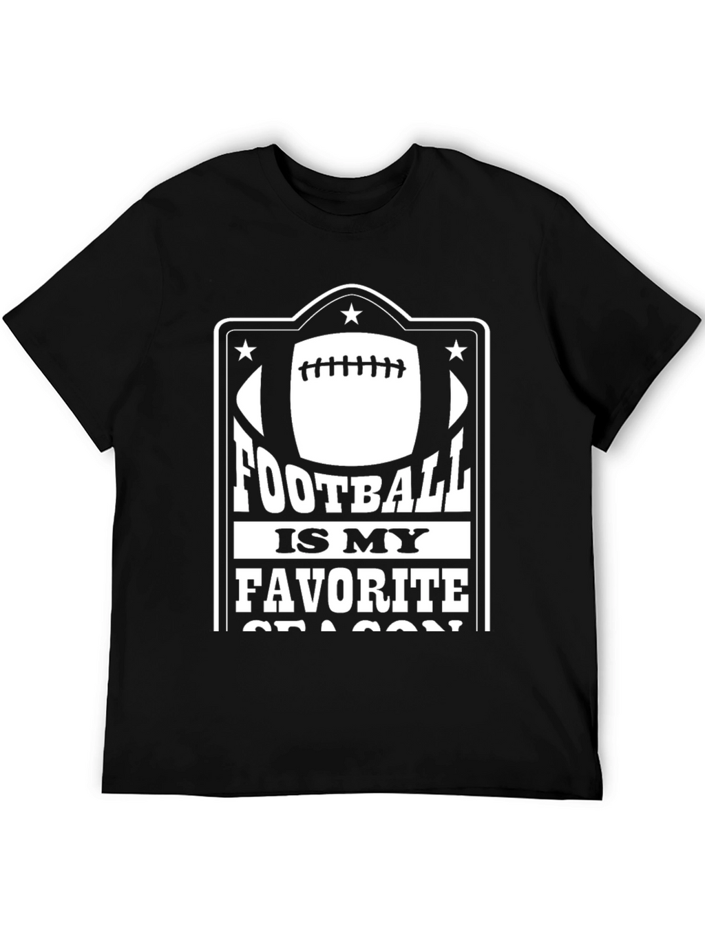 Football Is My Favorite Season Black T-Shirt