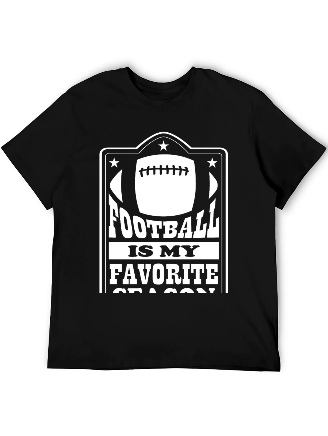 Football Is My Favorite Season Black T-Shirt