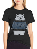 Sweater-Clad Bear Graphic T-Shirt