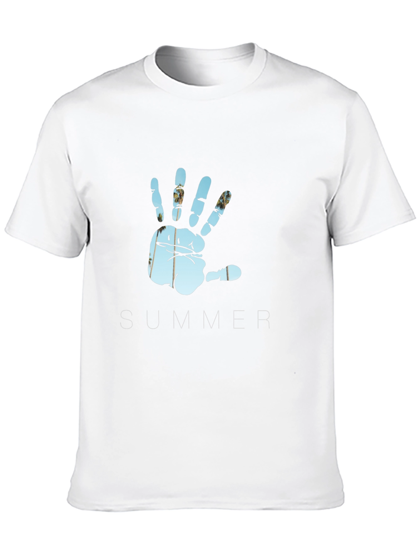 Summer Hand Print Black T-Shirt