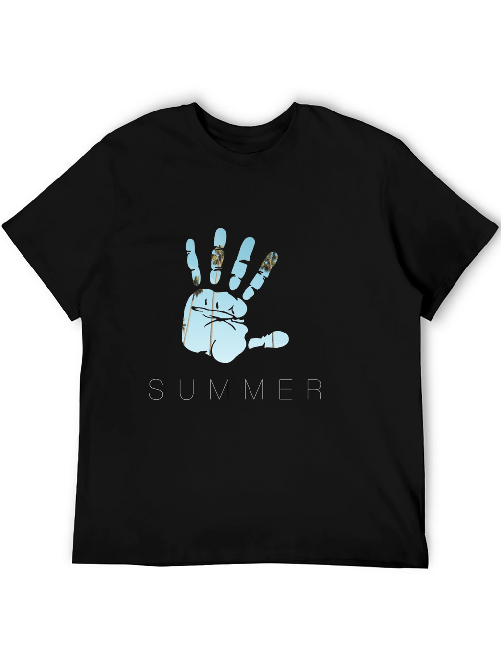 Summer Hand Print Black T-Shirt