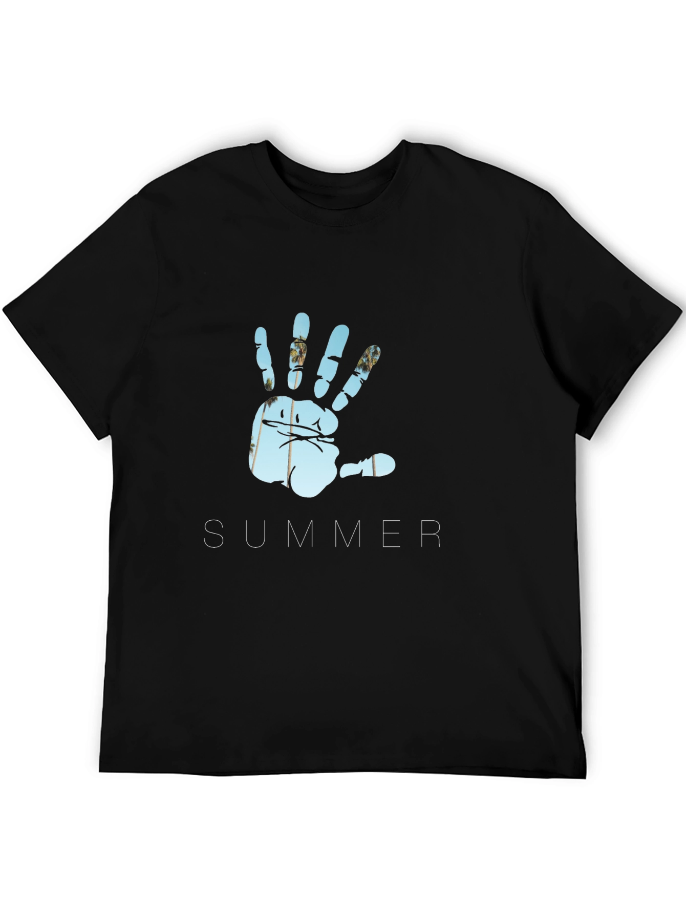 Summer Hand Print Black T-Shirt