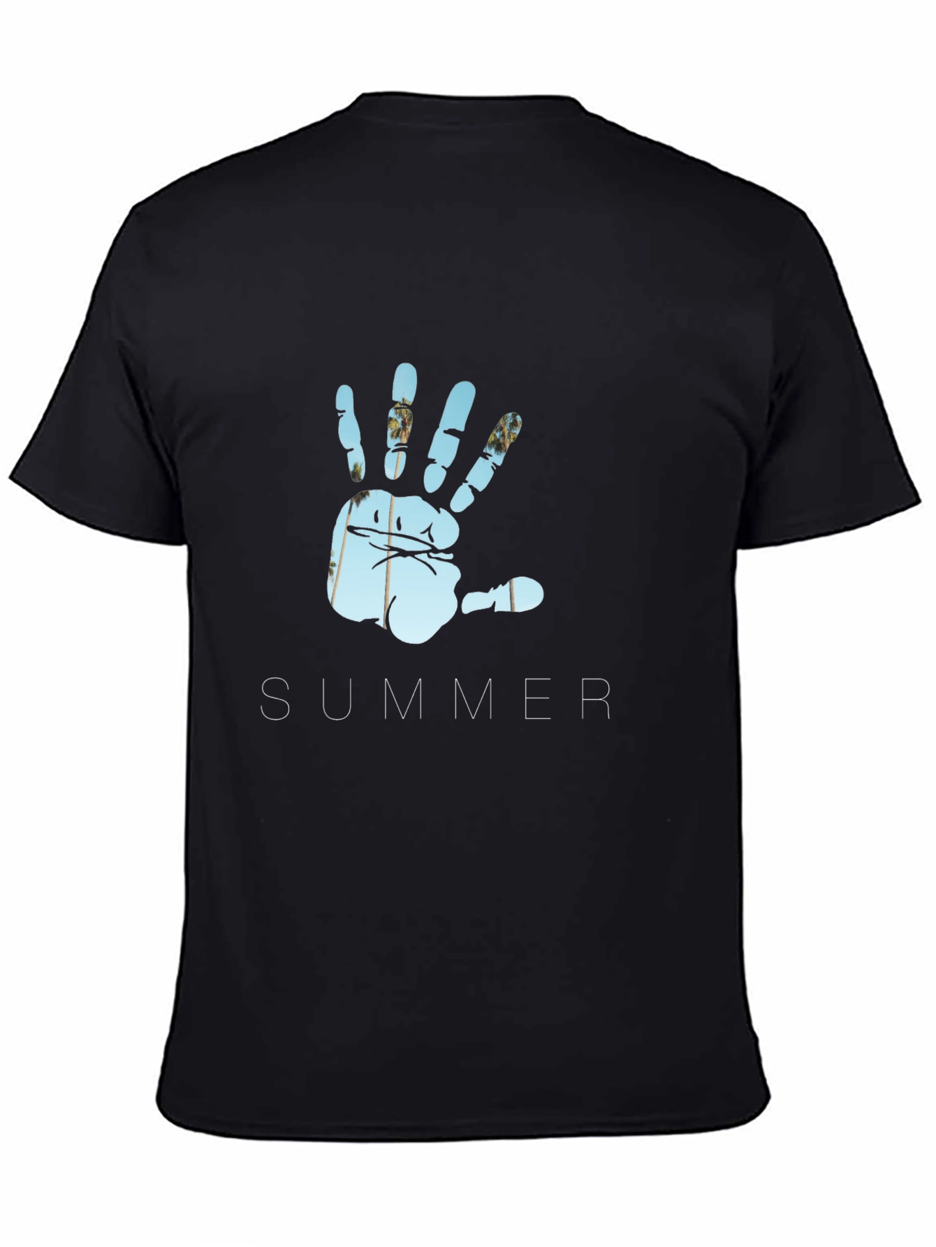 Summer Hand Print Black T-Shirt