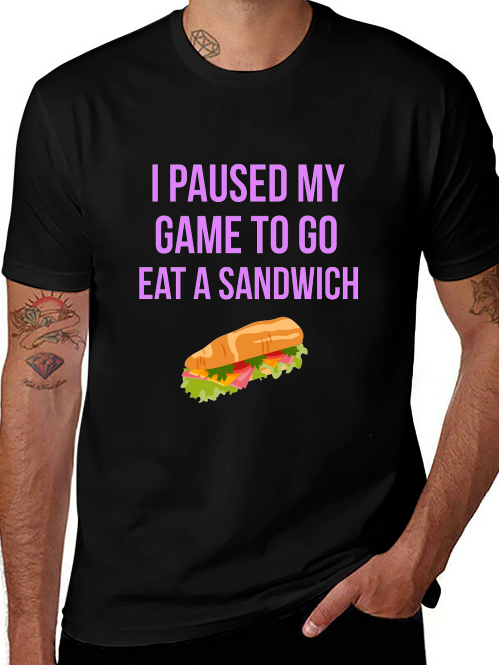 Gamer Sandwich T-Shirt - I Paused My Game