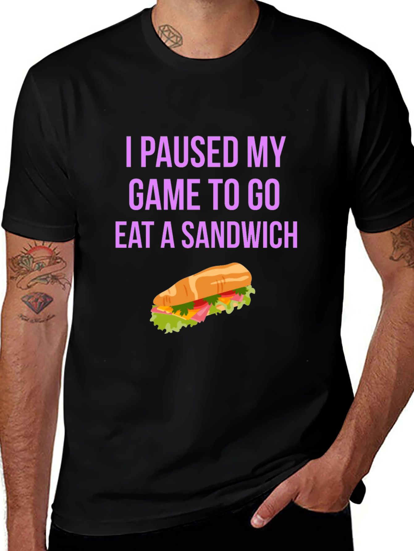 Gamer Sandwich T-Shirt - I Paused My Game