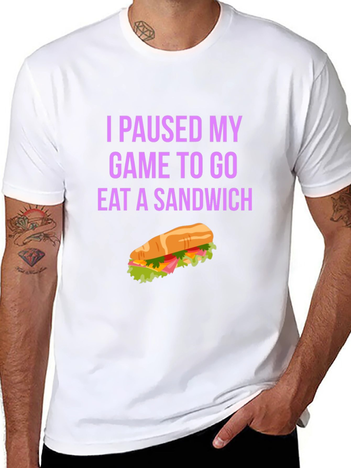 Gamer Sandwich T-Shirt - I Paused My Game