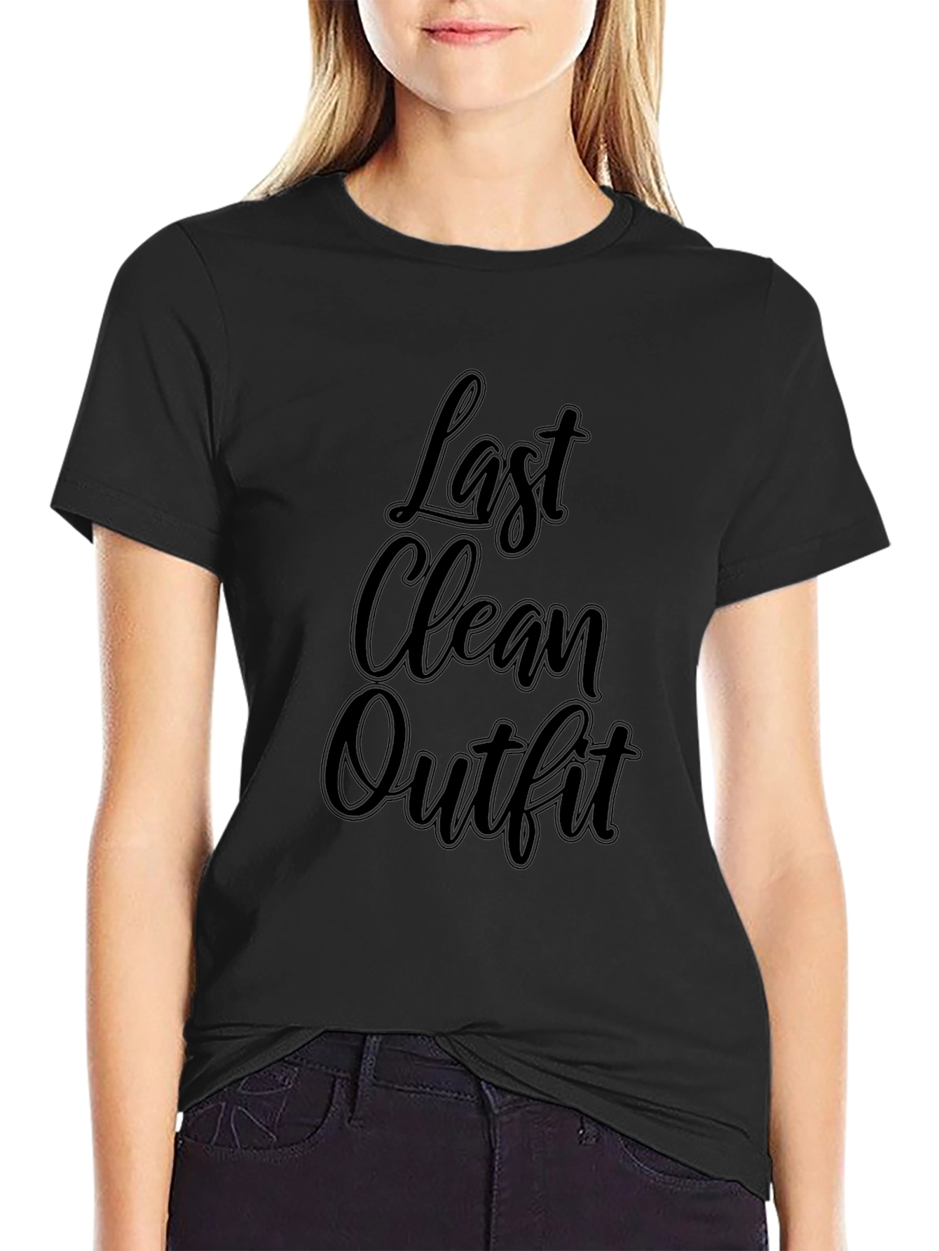 Last Clean Outfit Mens Black Graphic Tee Shirt