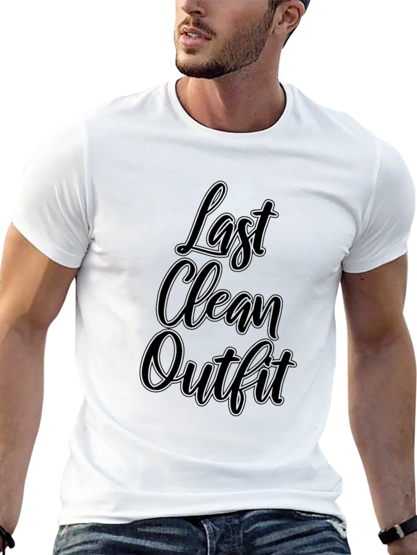 Last Clean Outfit Mens Black Graphic Tee Shirt