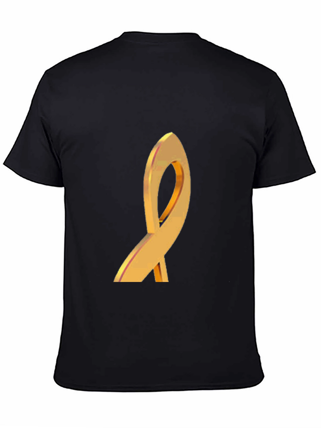 Gold Ribbon Graphic Black T-Shirt