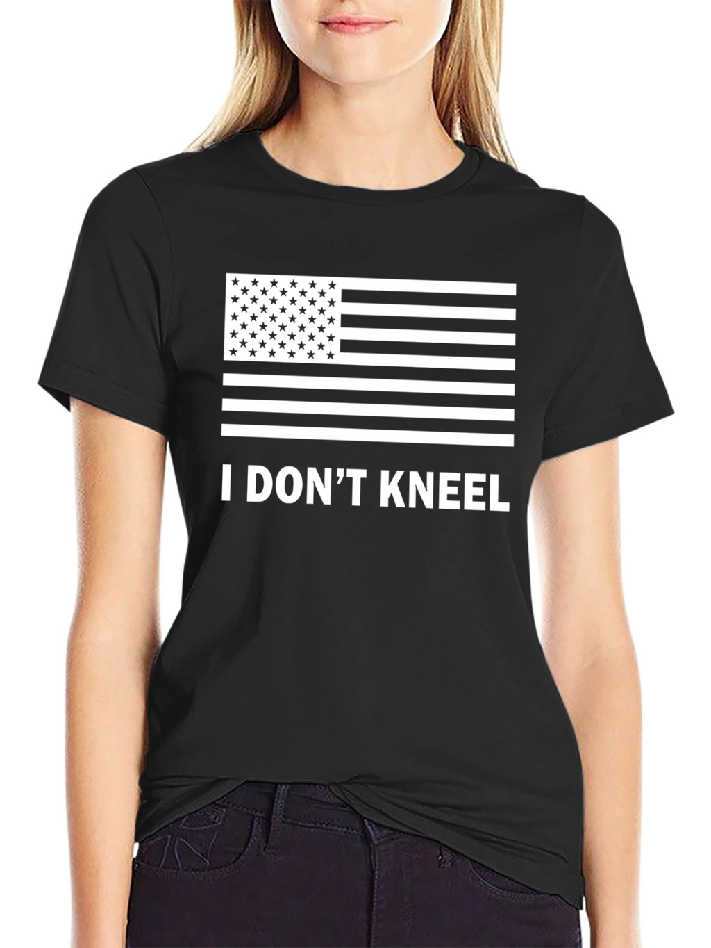I Dont Kneel Patriotic T-Shirt - Black