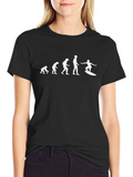 Evolution of Surfing Black T-Shirt