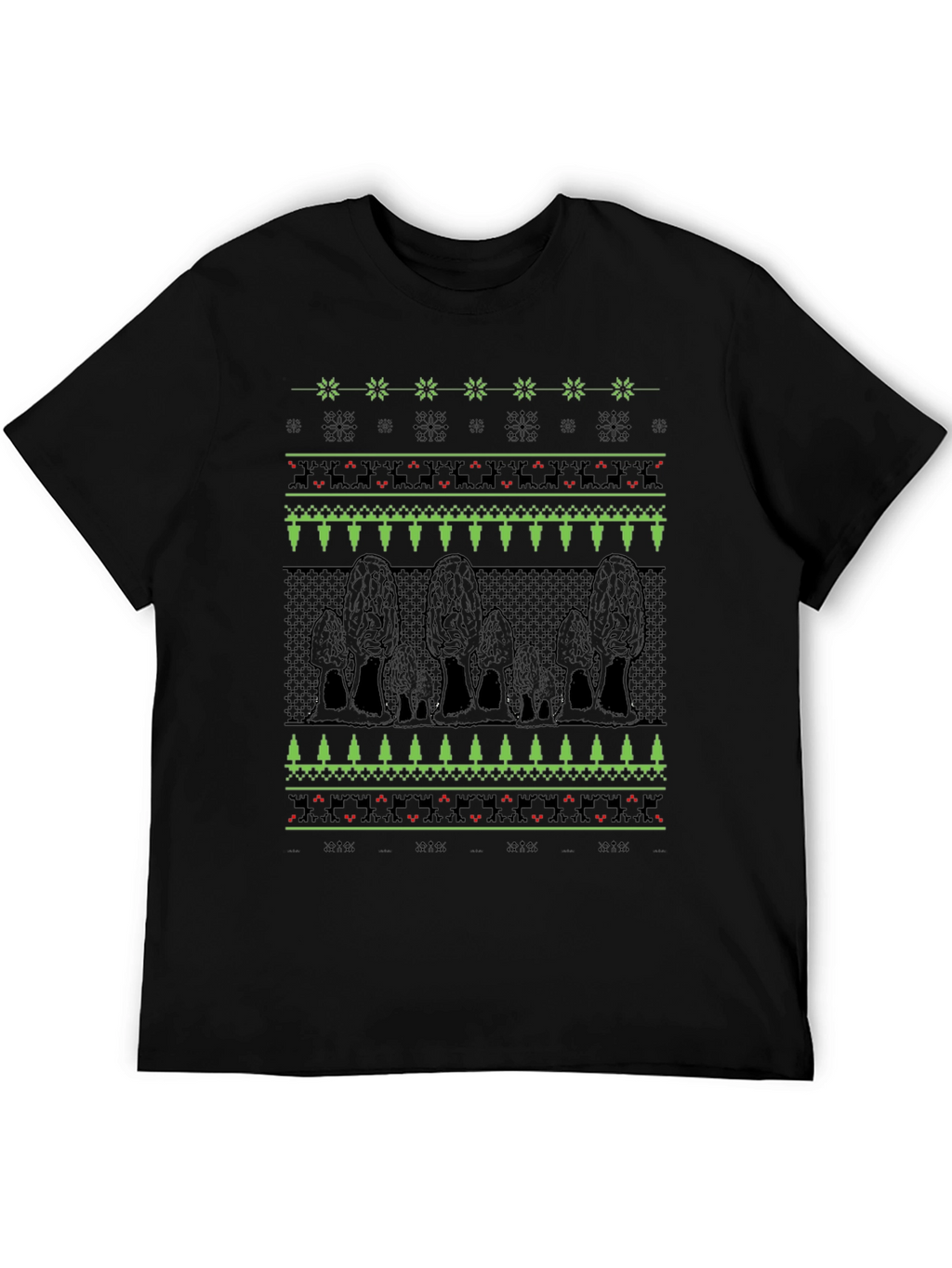 Novelty Morel Mushroom Ugly Christmas Sweater T-Shirt