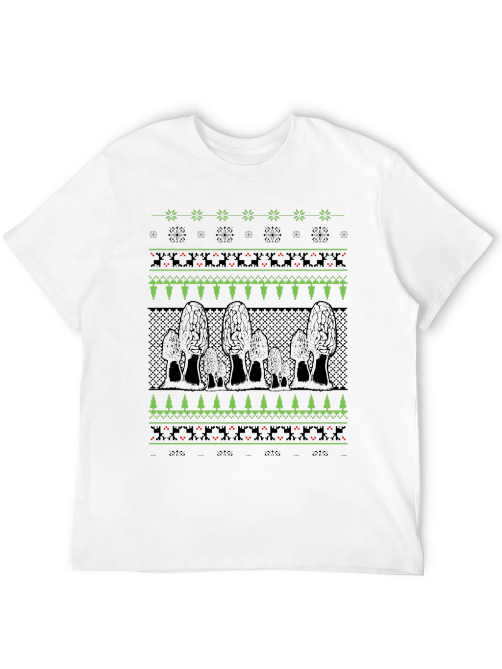 Novelty Morel Mushroom Ugly Christmas Sweater T-Shirt