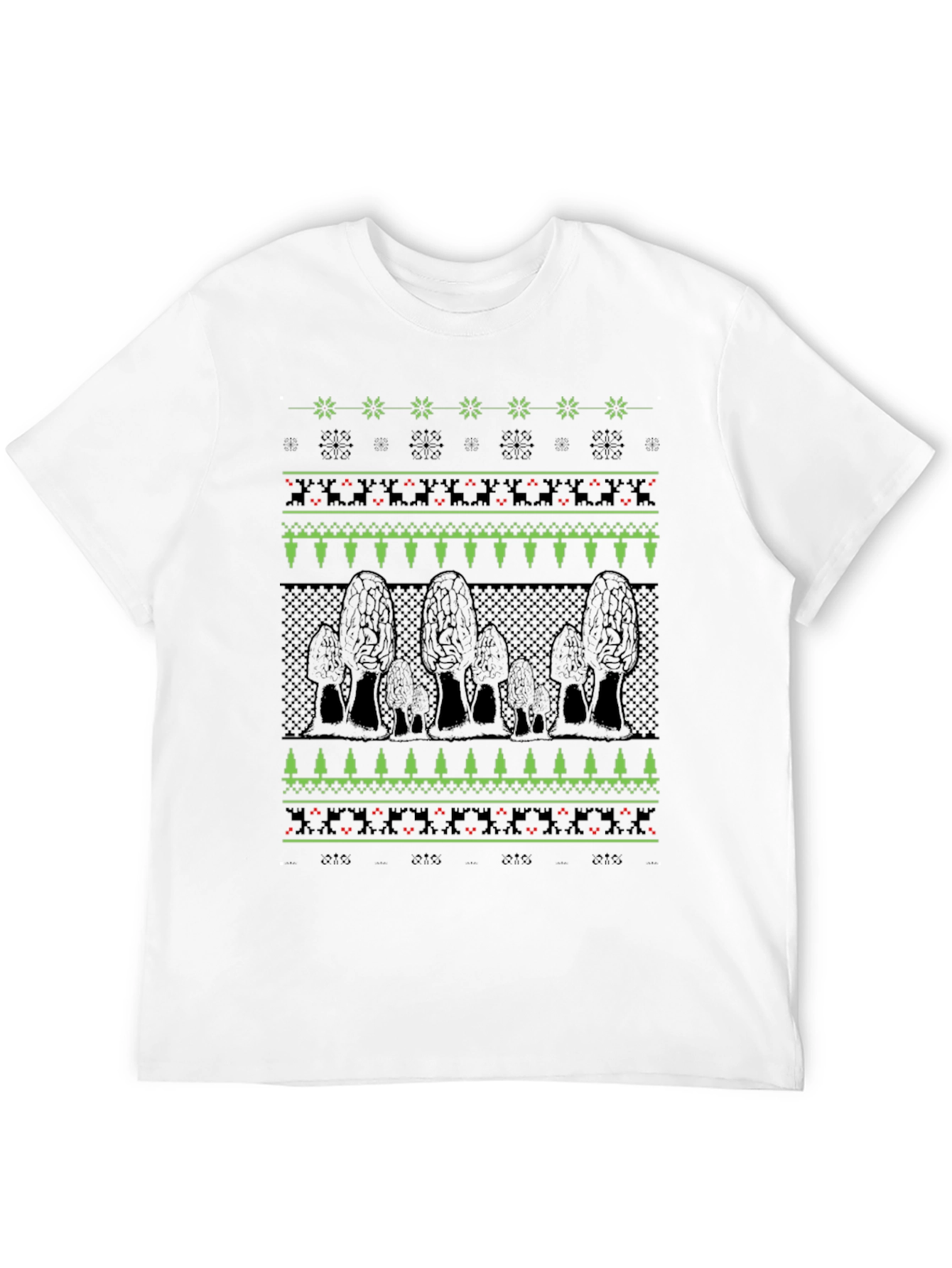 Novelty Morel Mushroom Ugly Christmas Sweater T-Shirt