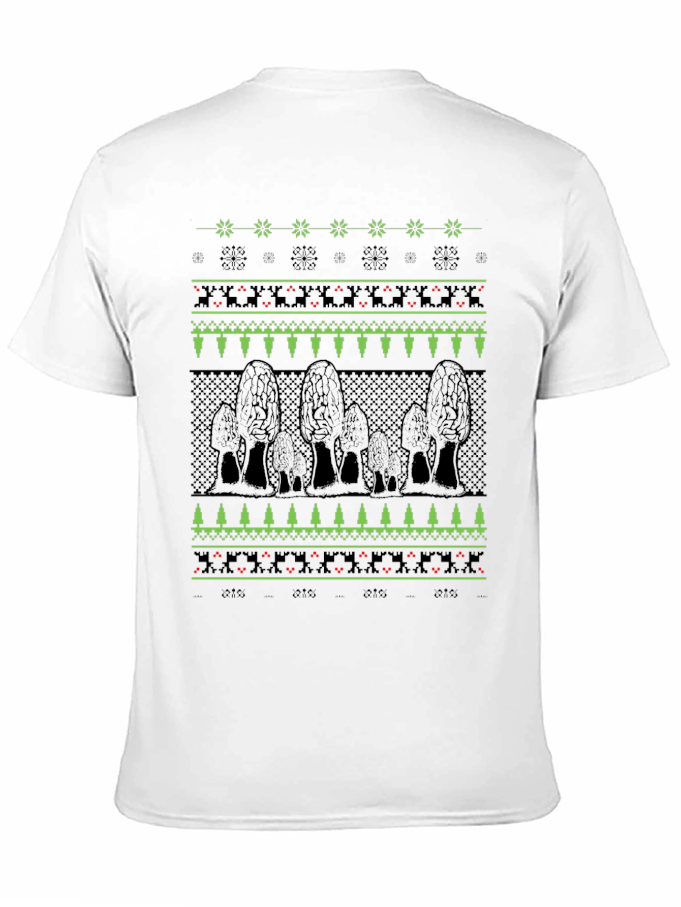 Novelty Morel Mushroom Ugly Christmas Sweater T-Shirt