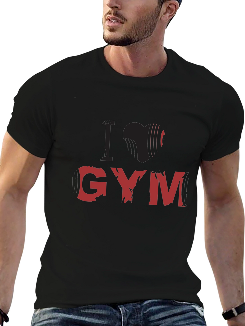 I Love Gym Black T-Shirt