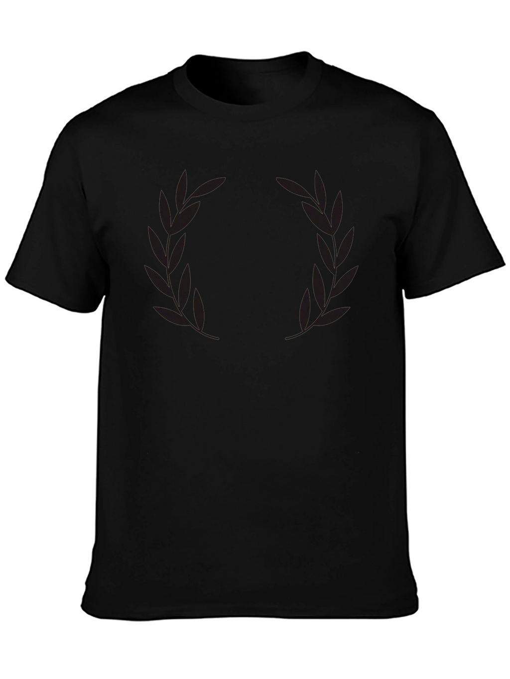 Mens Black Laurel Wreath Graphic T-Shirt