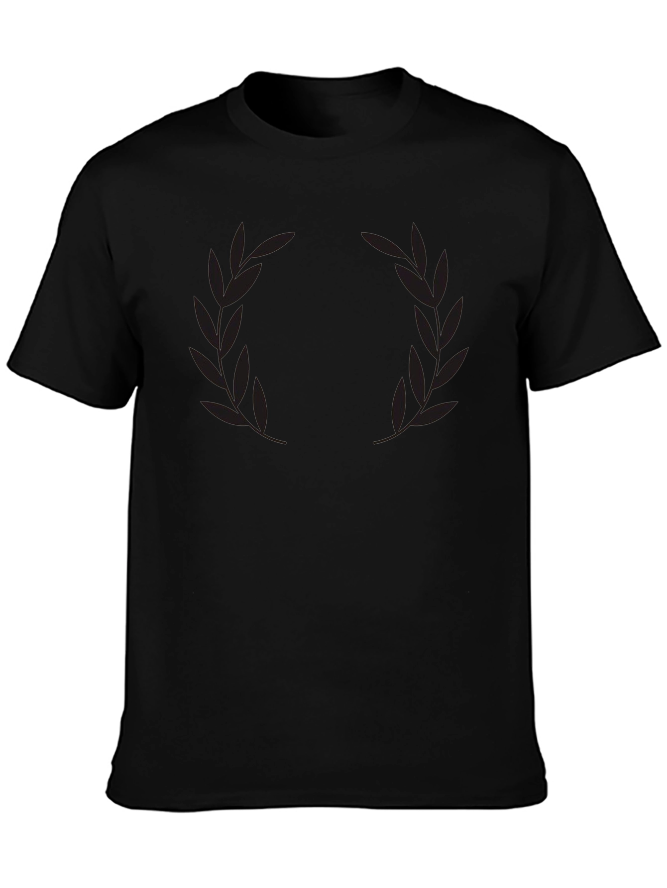 Mens Black Laurel Wreath Graphic T-Shirt