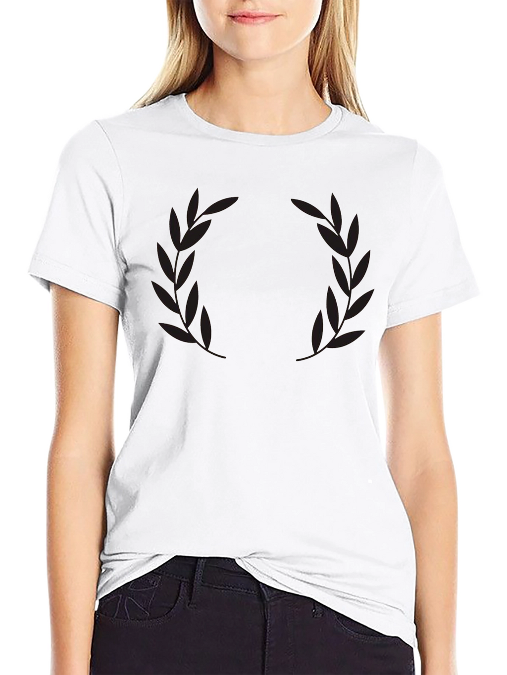 Mens Black Laurel Wreath Graphic T-Shirt