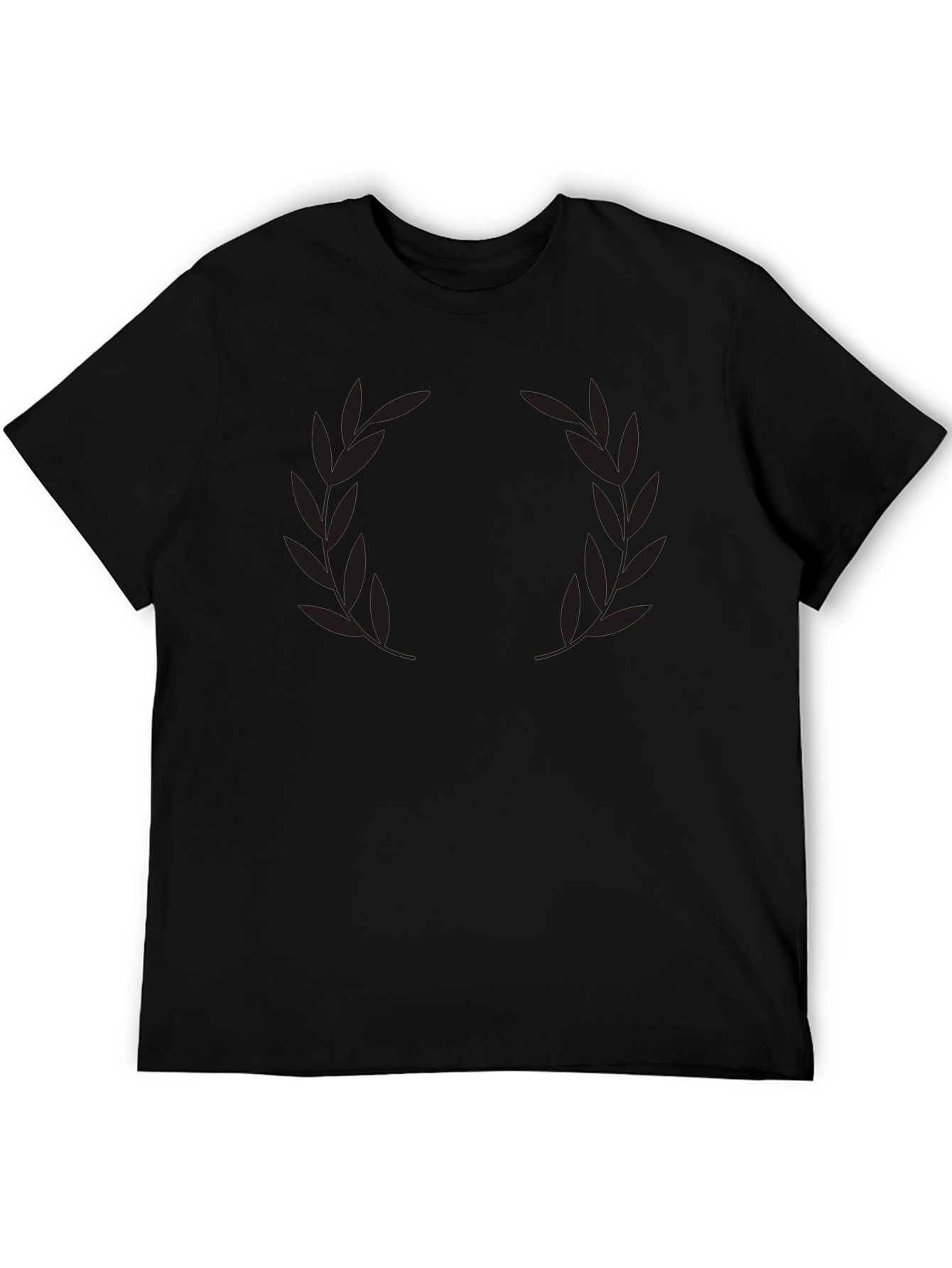 Mens Black Laurel Wreath Graphic T-Shirt
