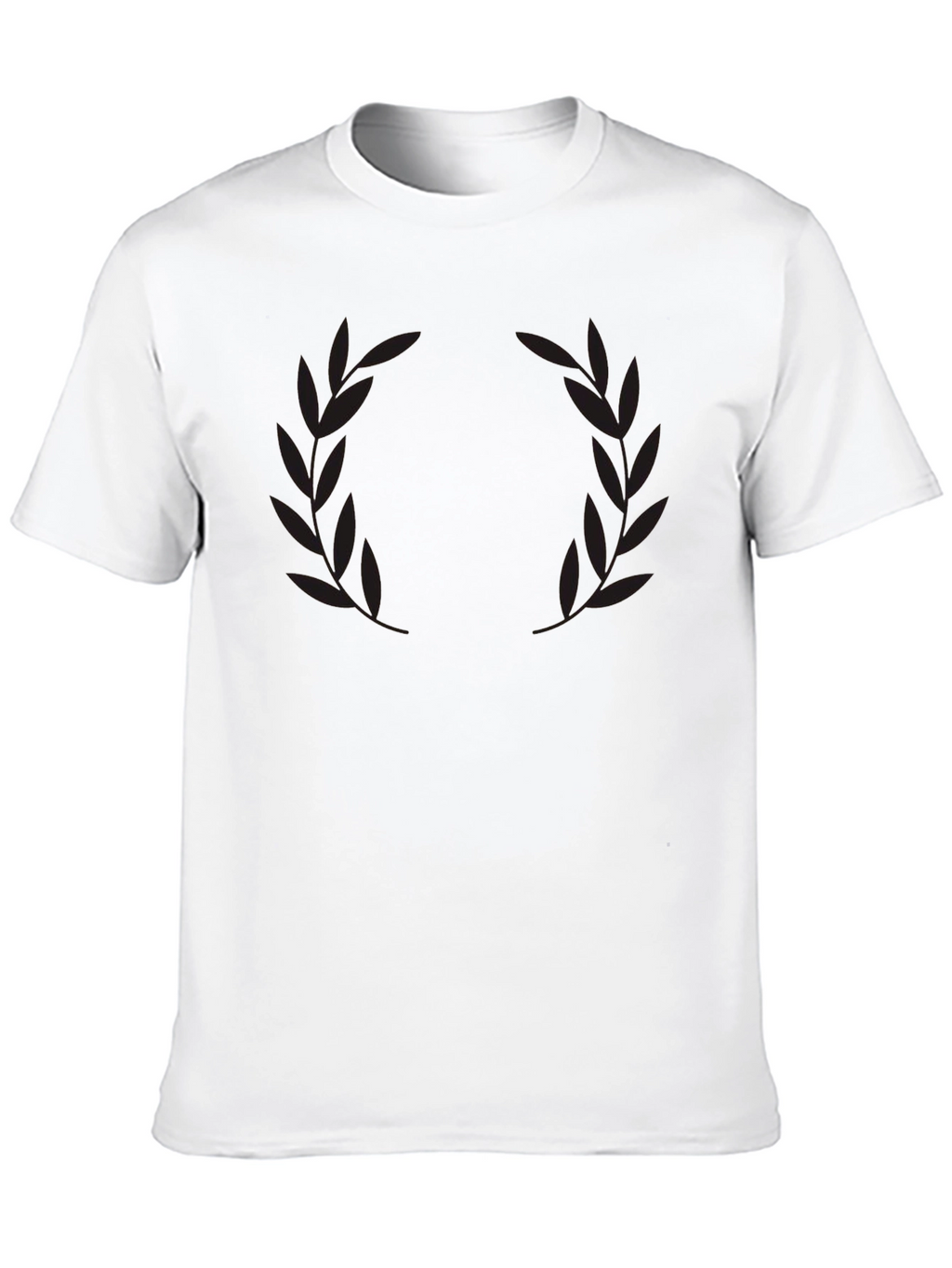 Mens Black Laurel Wreath Graphic T-Shirt