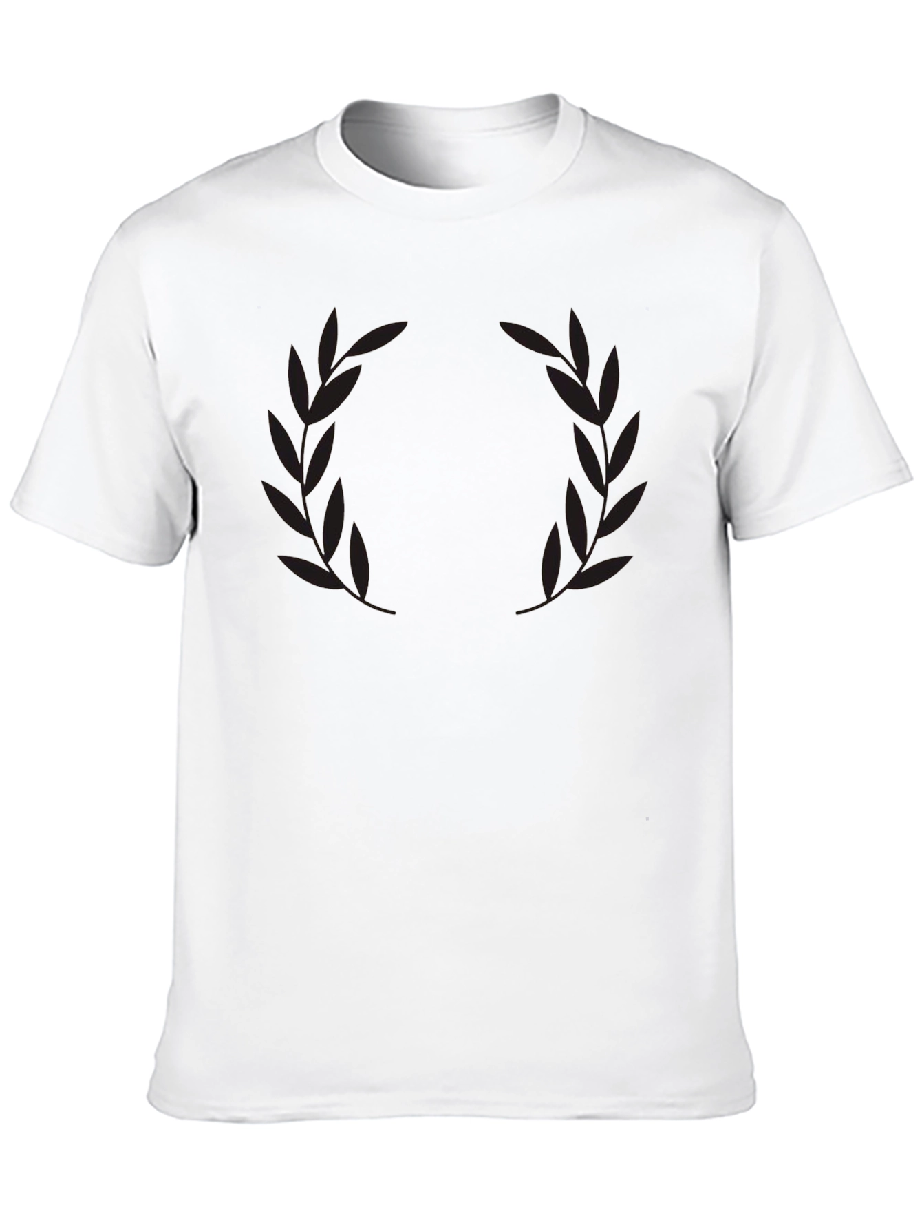 Mens Black Laurel Wreath Graphic T-Shirt