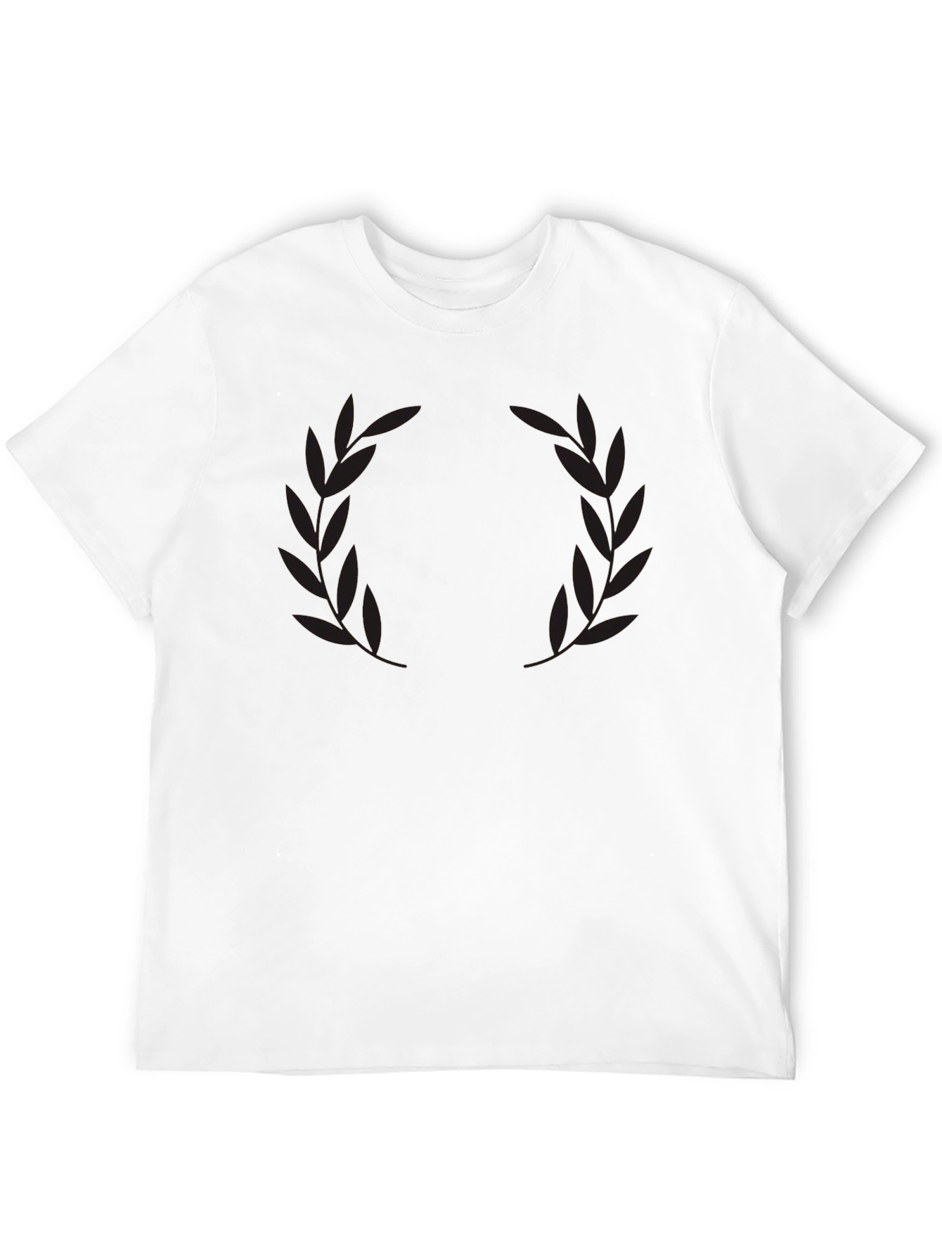 Mens Black Laurel Wreath Graphic T-Shirt
