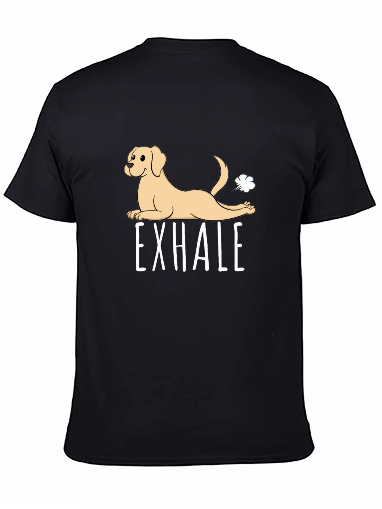 Exhale Funny Dog Graphic T-Shirt