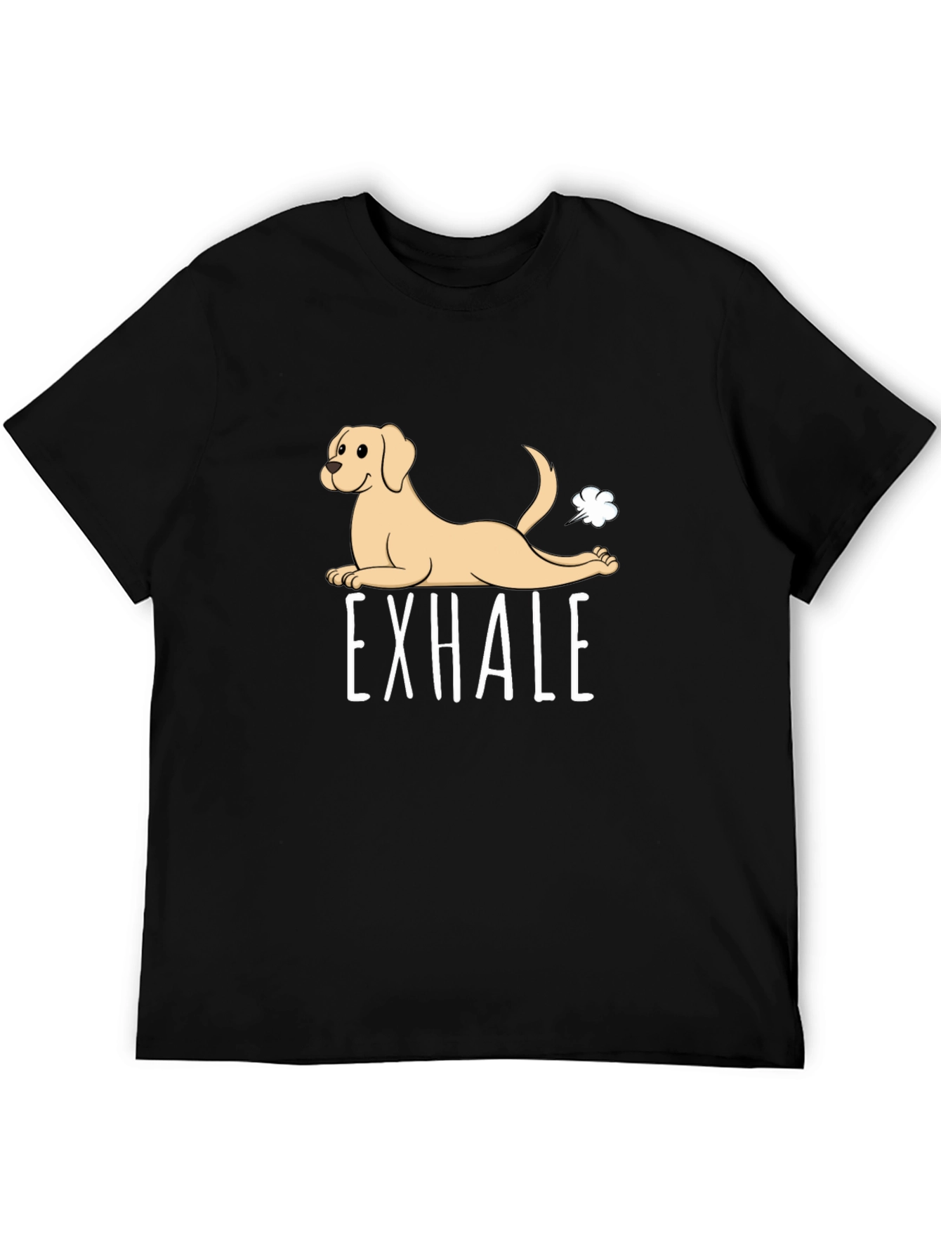 Exhale Funny Dog Graphic T-Shirt