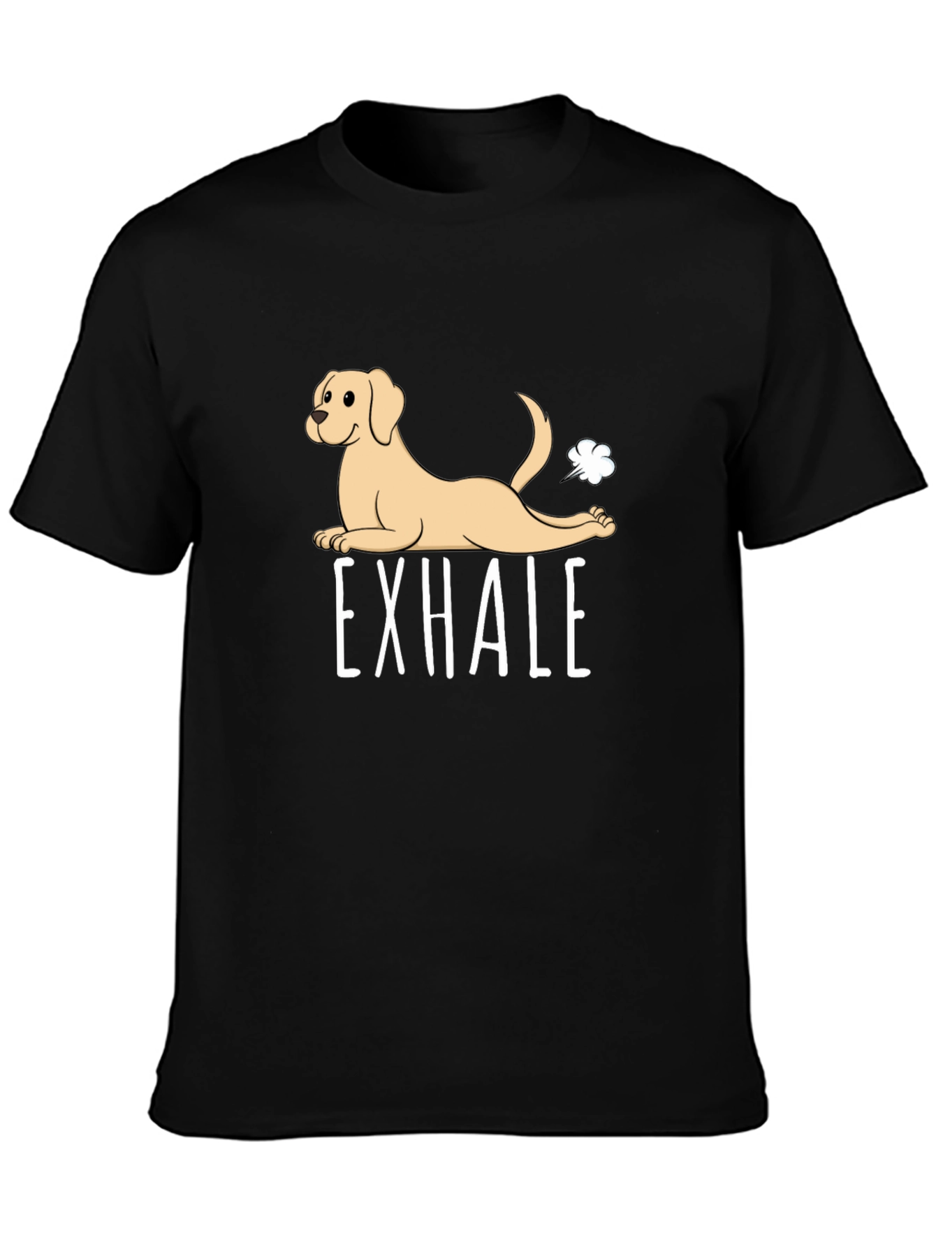 Exhale Funny Dog Graphic T-Shirt