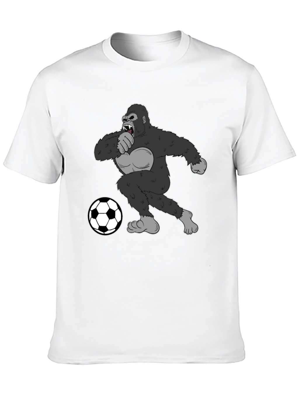Gorilla Soccer Fan T-Shirt - Black Graphic Tee