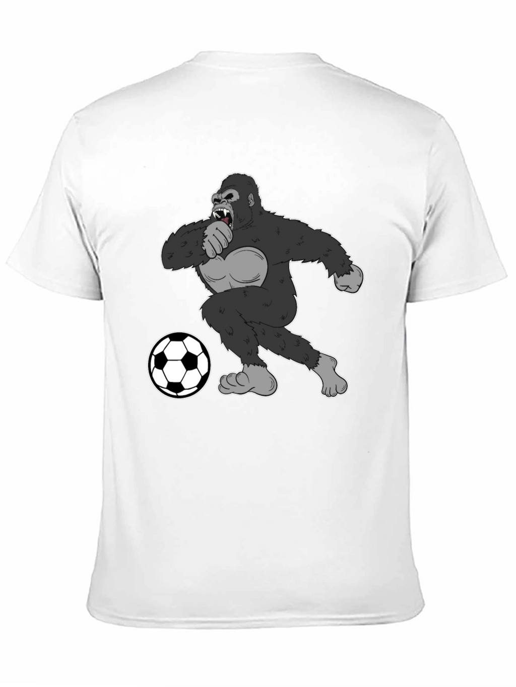 Gorilla Soccer Fan T-Shirt - Black Graphic Tee