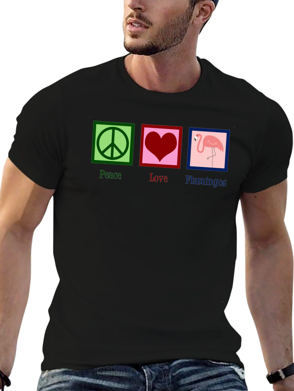 Peace Love Flamingos Graphic Tee