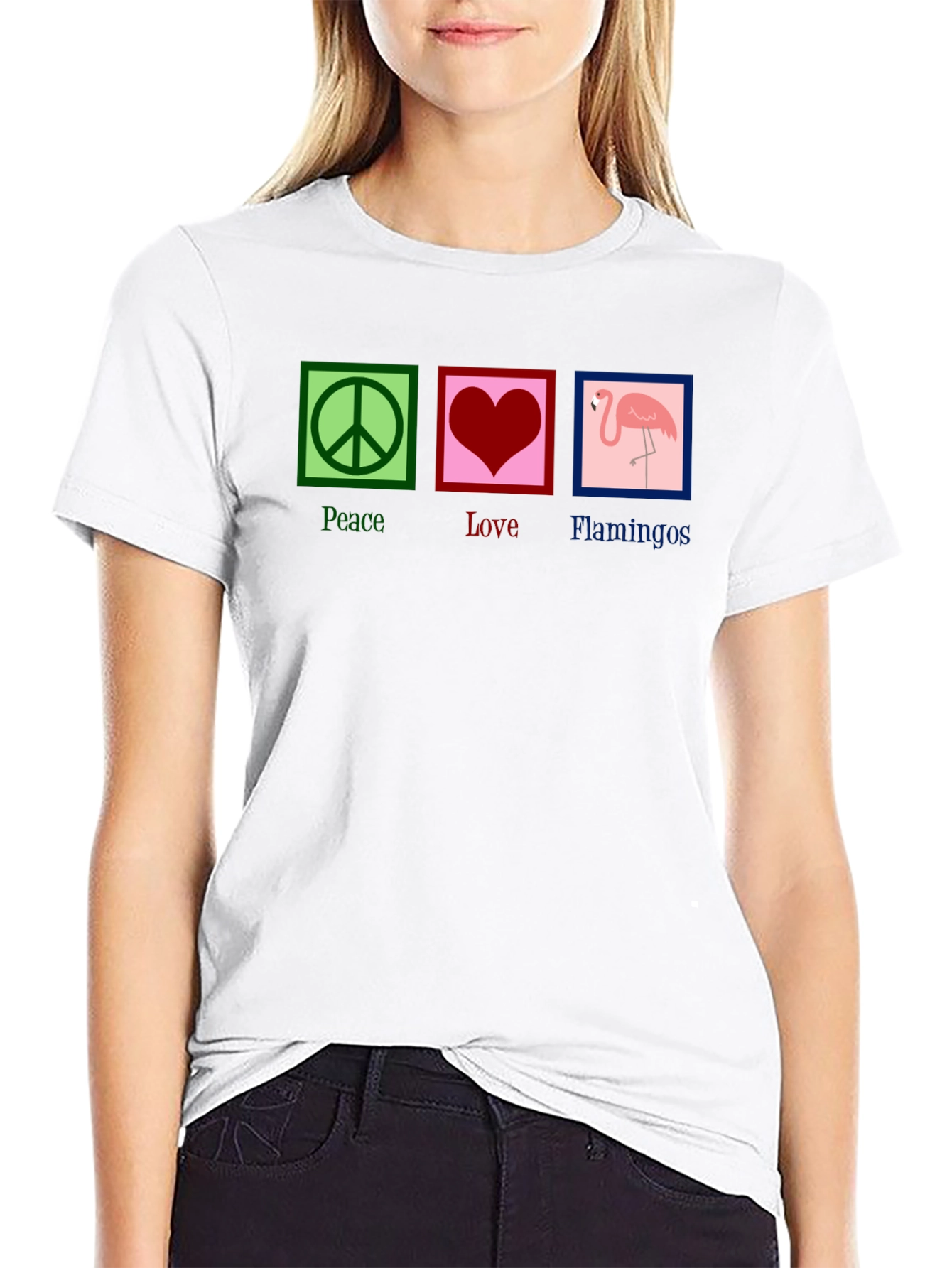 Peace Love Flamingos Graphic Tee