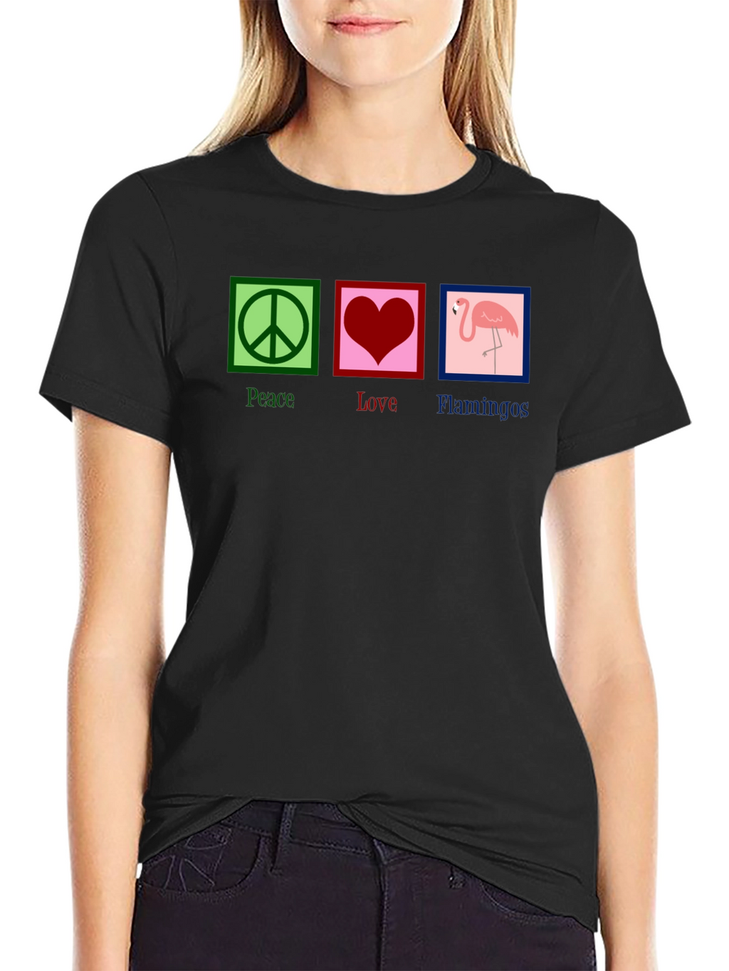 Peace Love Flamingos Graphic Tee