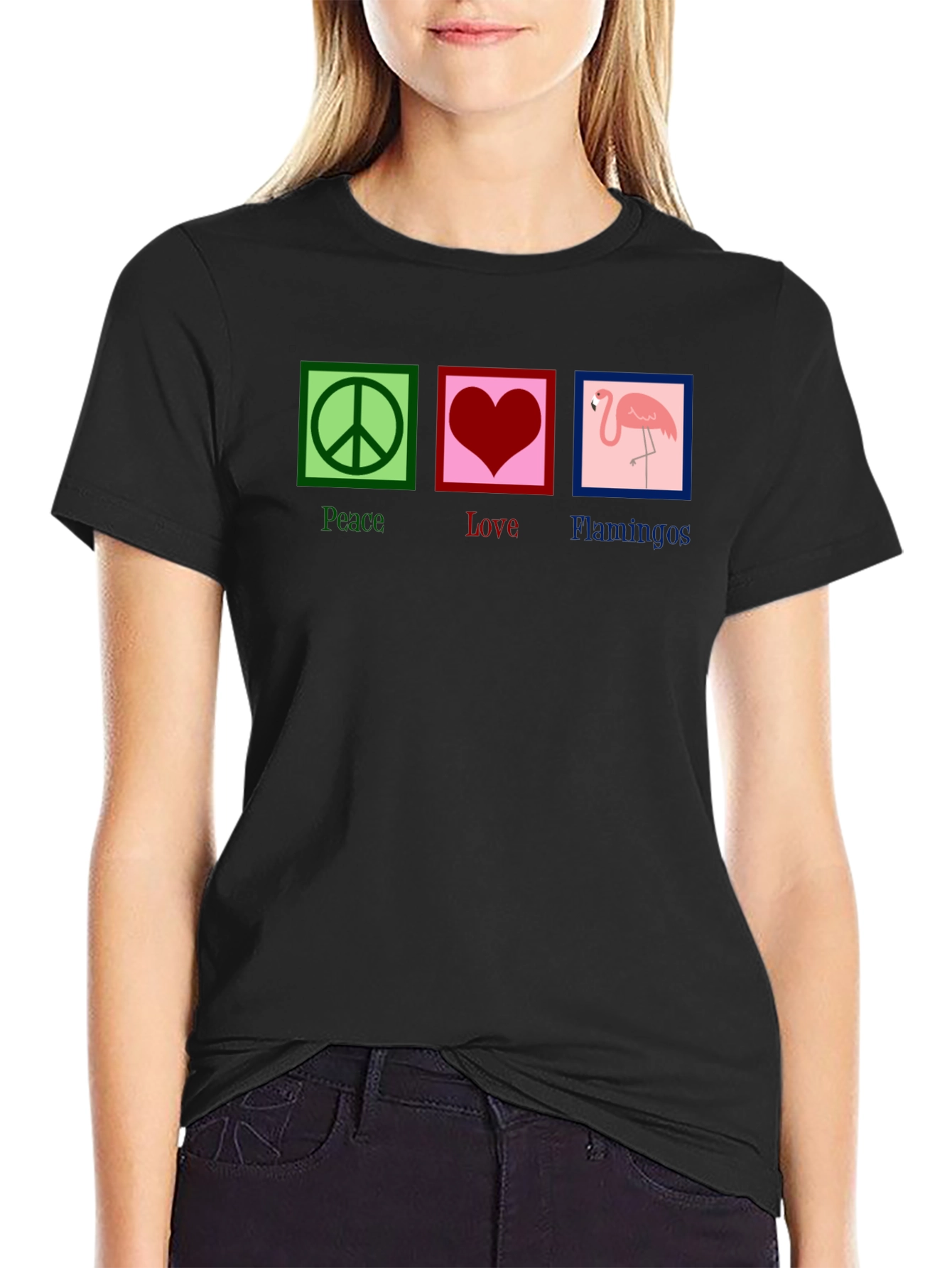 Peace Love Flamingos Graphic Tee