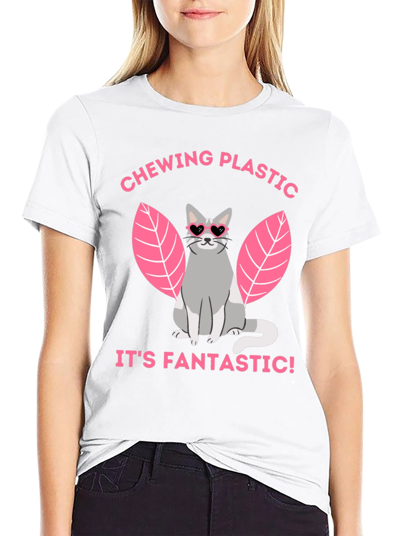Chewing Plastic Cat T-Shirt - Its Fantastic!